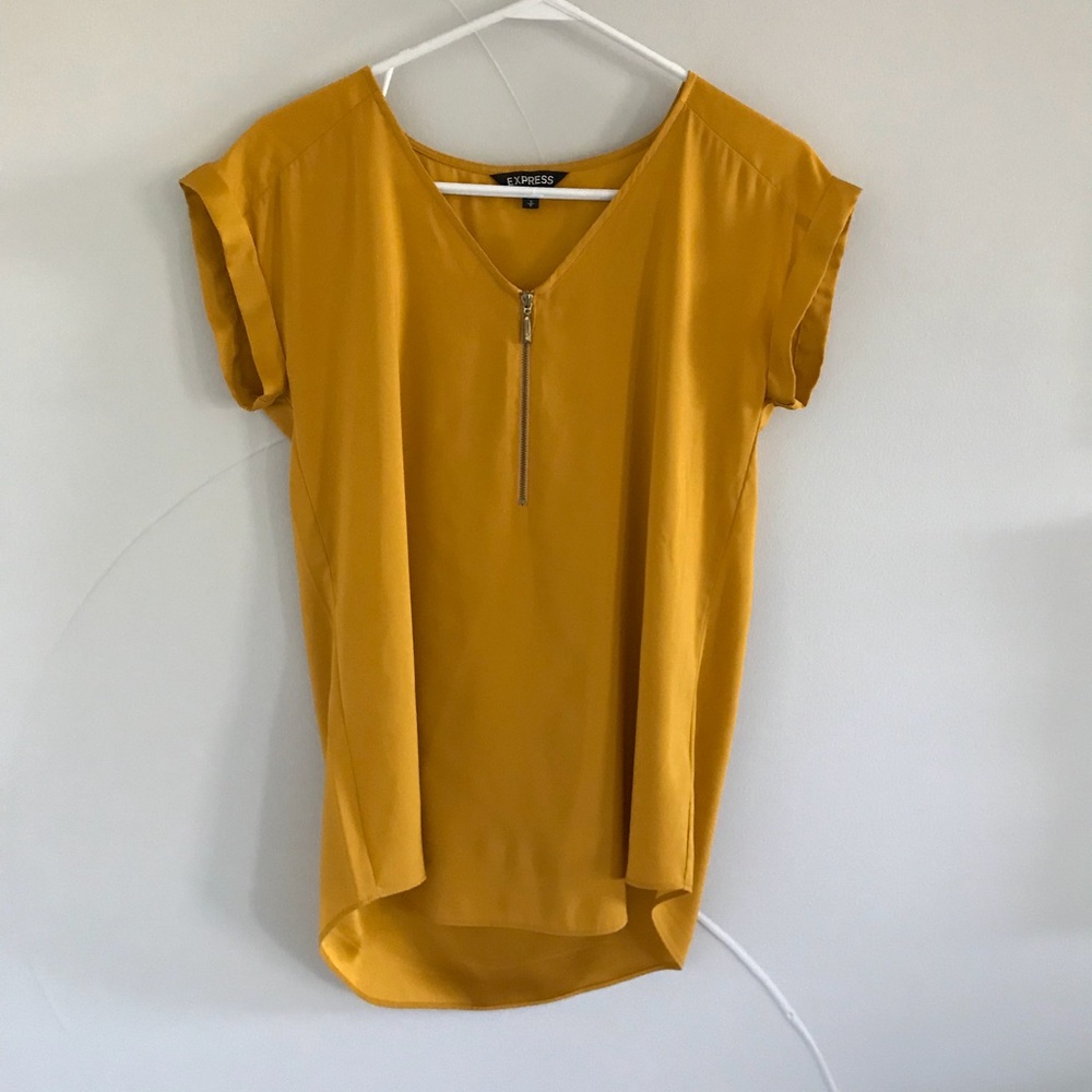 Mustard Yellow Silky Shirt - Perfect for Fall
